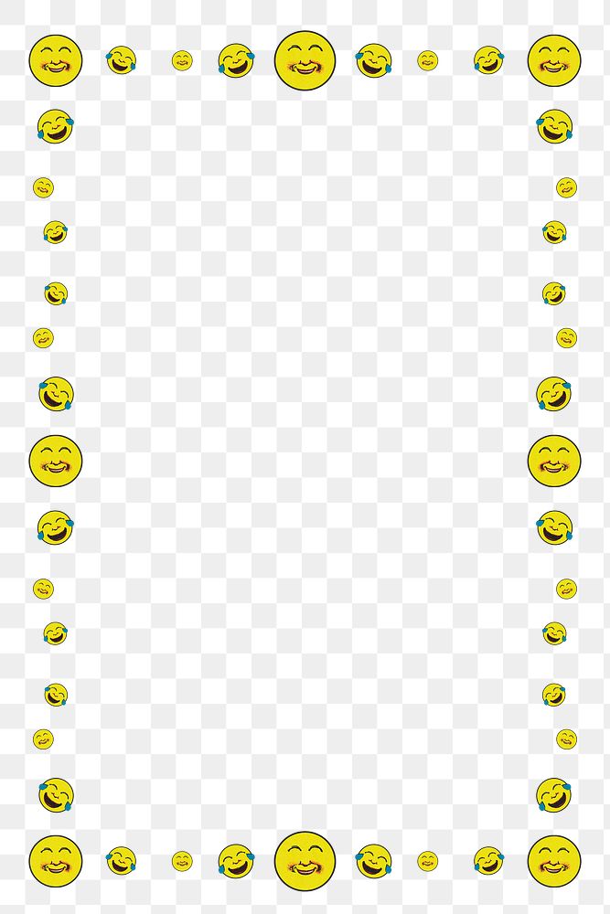 Vintage happy emoji frame design element