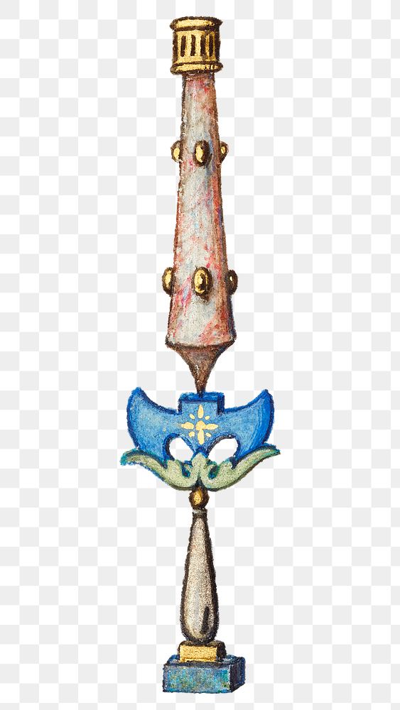 Vintage medieval candle holder png ornamental element