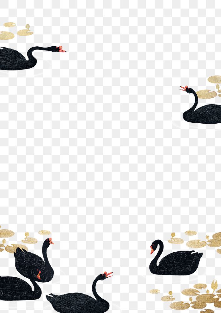 Black geese frame design element 