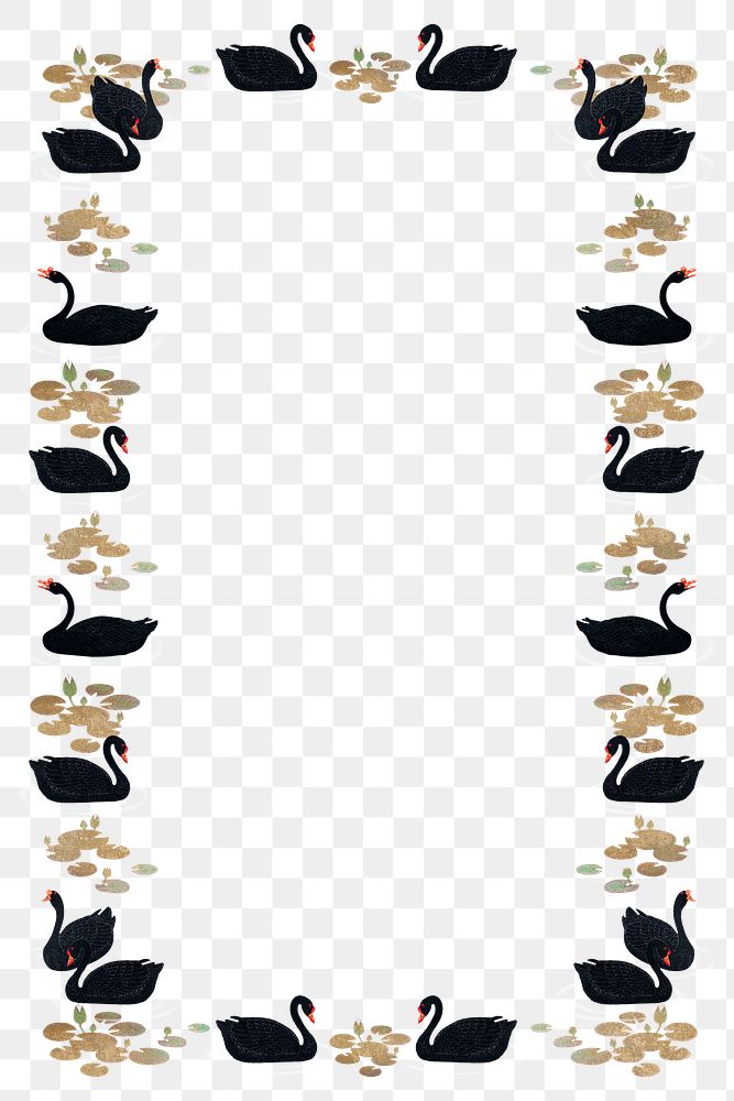 Black geese frame vintage illustration 