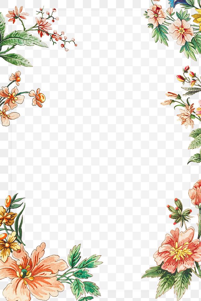 Vintage floral frame design element