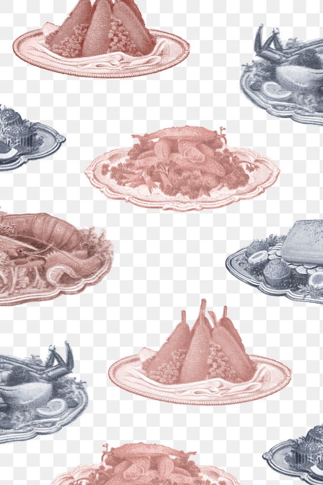 Seafood dishes patterned background