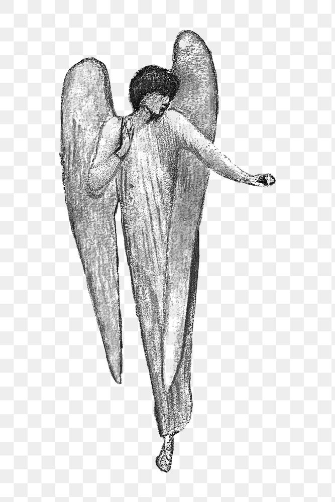 Vintage angel illustration design element