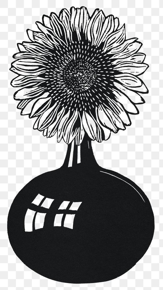 Vintage sunflower png art print, remix from artworks by Samuel Jessurun de Mesquita