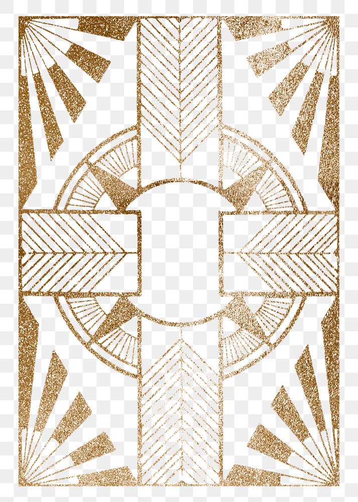 Png vintage gold gatsby circle cross pattern, remix from artworks by Samuel Jessurun de Mesquita