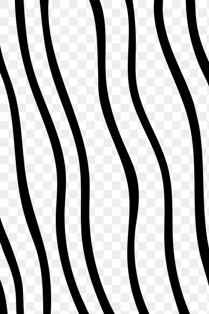 Vintage black curved lines png pattern transparent background, remix from artworks by Samuel Jessurun de Mesquita