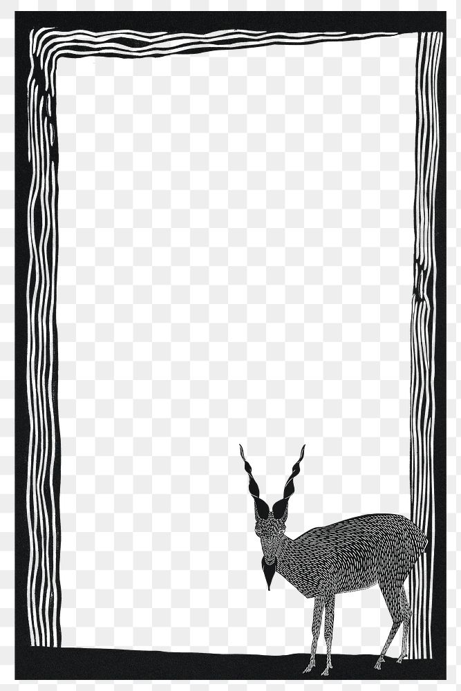 Vintage moakhor goat png frame art print, remix from artworks by Samuel Jessurun de Mesquita