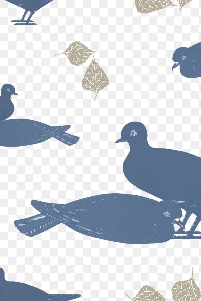Vintage pigeon png patterned background, remix from artworks by Samuel Jessurun de Mesquita