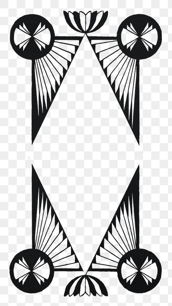 Vintage black geometric png art print, remix from artworks by Samuel Jessurun de Mesquita