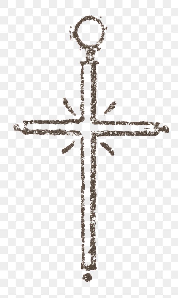 Vintage png line cross icon drawing