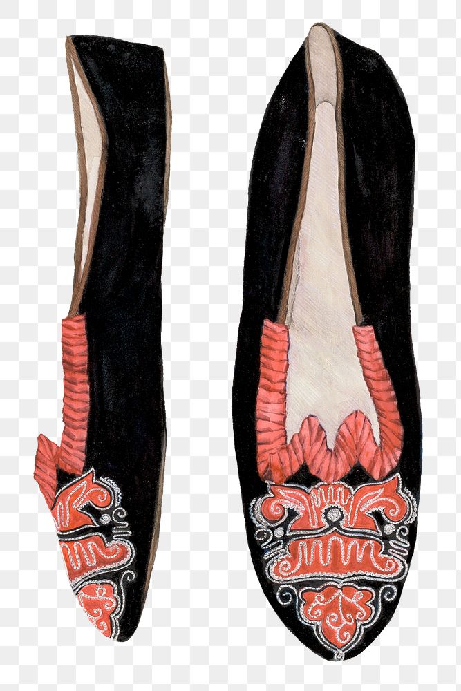 Vintage png dancing slippers, remixed from artwork by Ann Gene Buckley