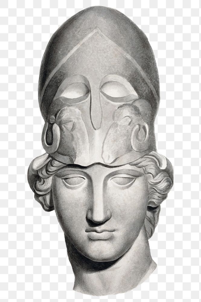 Head with a helmet png vintage illustration, remixed from the artwork by John Flaxman