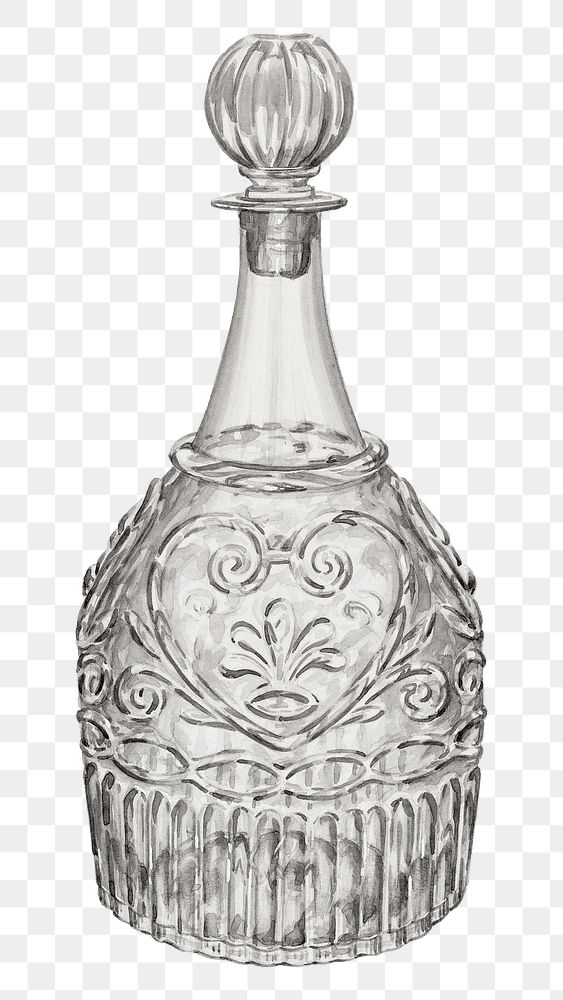 Vintage decanter png illustration, remixed from the artwork by John Dana