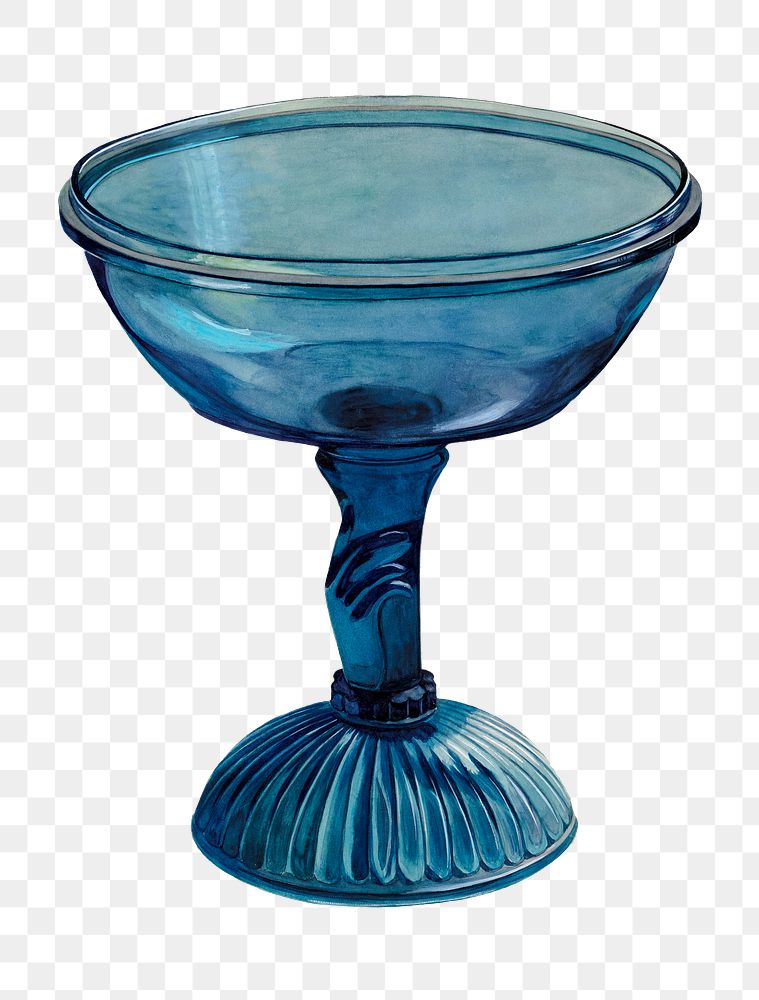 Vintage png blue goblet, remixed from artworks by Edward White