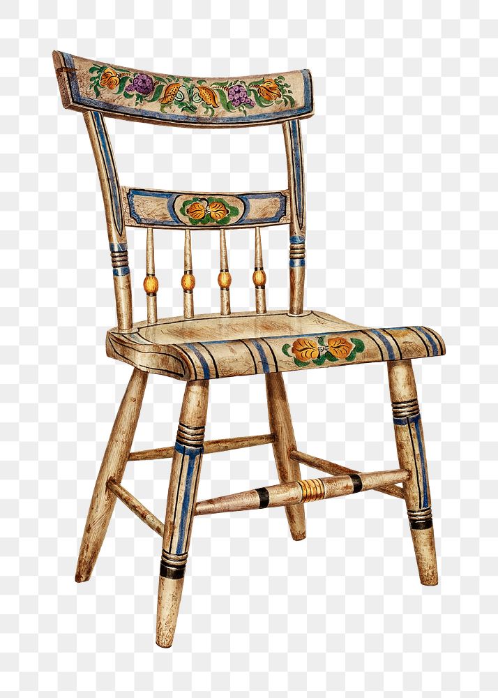 Vintage chair png illustration, remixed from the artwork by Edward L. Loper