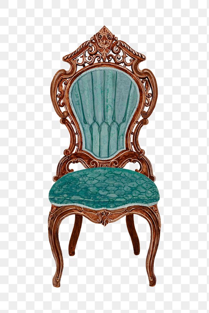 Vintage rosewood chair png illustration, remixed from the artwork by Rex F. Bush