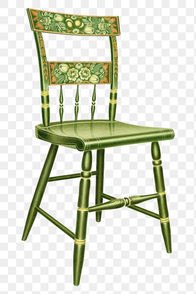 Vintage green chair png illustration, remixed from the artwork by Lawrence Flynn