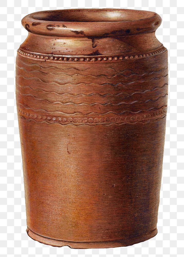 Vintage stoneware jar png illustration, remixed from the artwork by Philip Smith