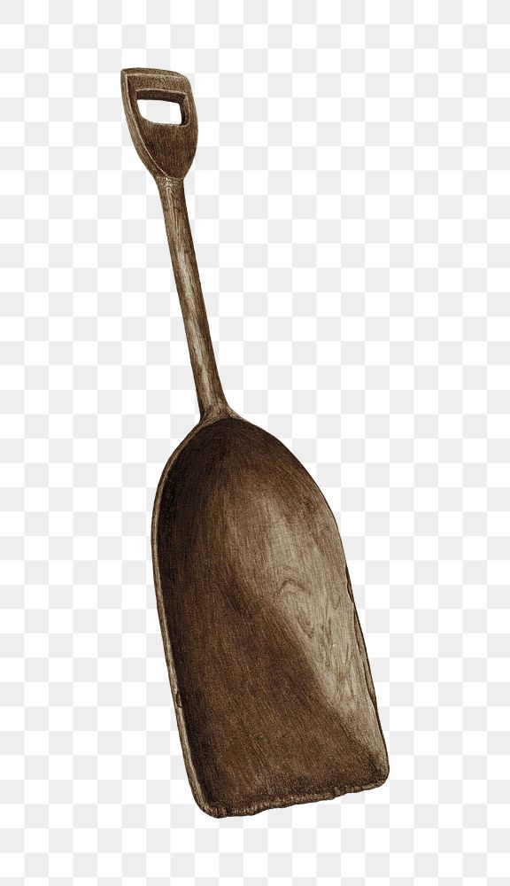 Wooden grain shovel png illustration, remixed from the artwork by Pearl Davis