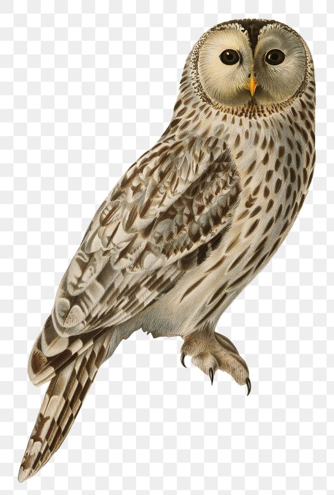 Bird ural owl png hand drawn