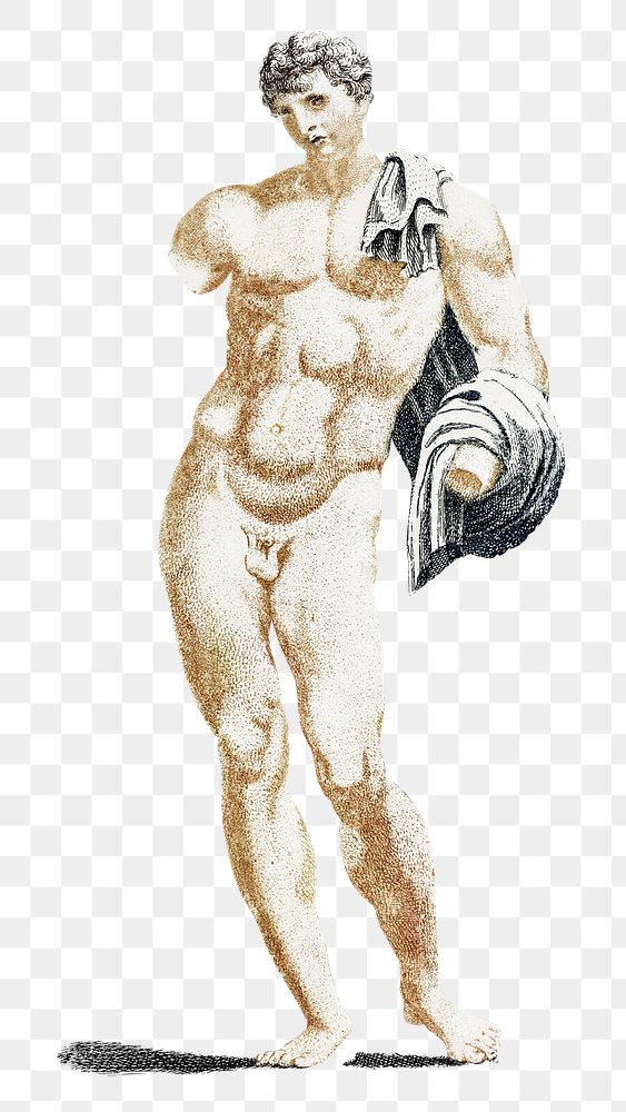 Ancient Greek man sculpture png sticker