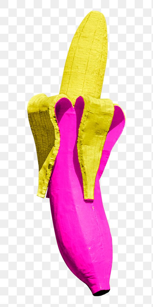 Png funky pink banana peel, remixed from artworks by John Margolies