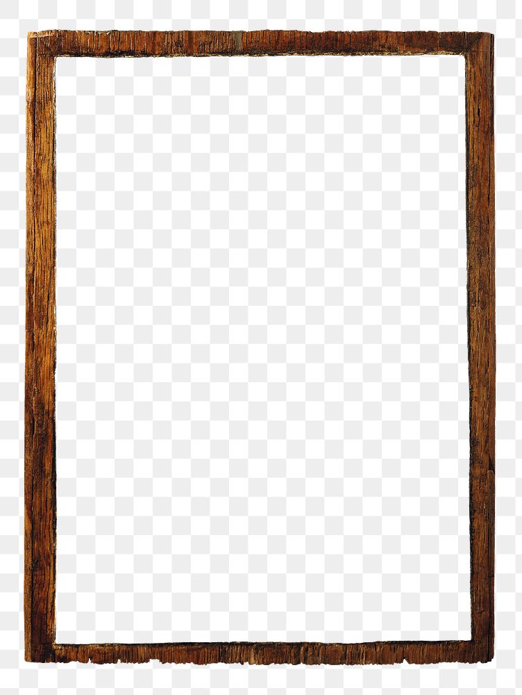 Vintage wooden frame transparent png