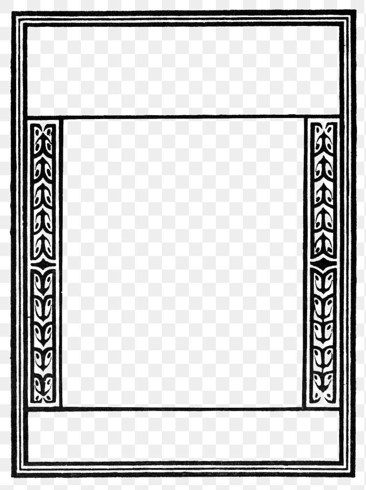 Frame png with vintage black border, remixed from the artworks by Johann Georg van Caspel
