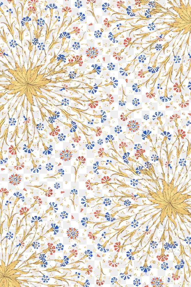PNG Ottoman floral pattern luxury transparent background, remixed from original artwork by Sultan S&uuml;leiman the…