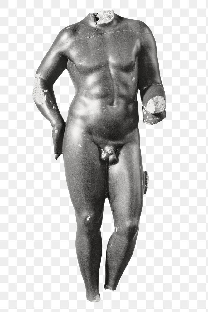 Classic male nude png  bronze sculpture