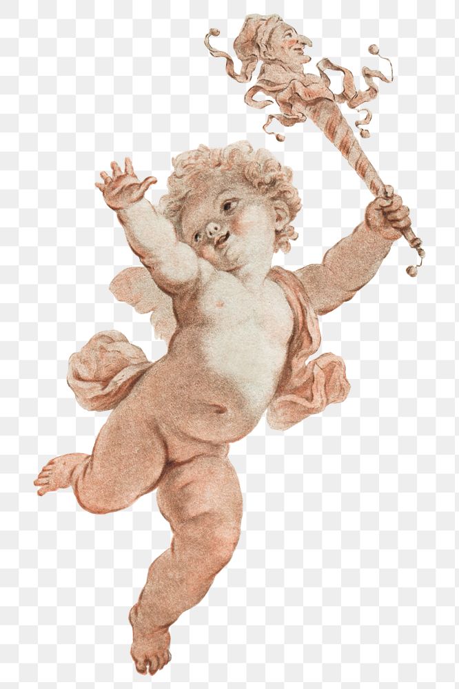 Vintage cute cherub png illustration, remix from artworks by Jean Fran&ccedil;ois Janinet