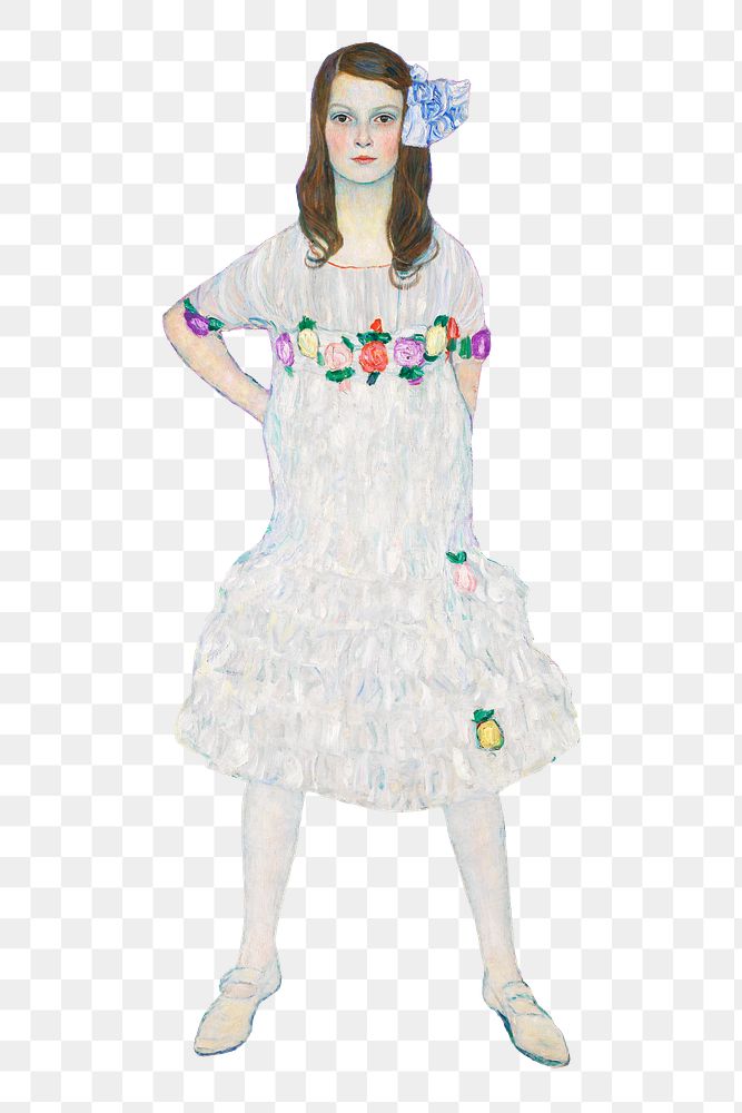 Png Gustav Klimt's Mada Primavesi sticker, vintage artwork on transparent background, remastered by rawpixel