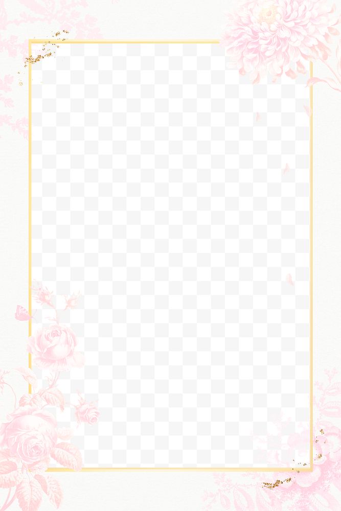 Vintage pink floral frame design element