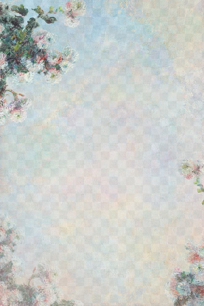 Png vintage floral png background remixed from the artworks of Claude Monet.