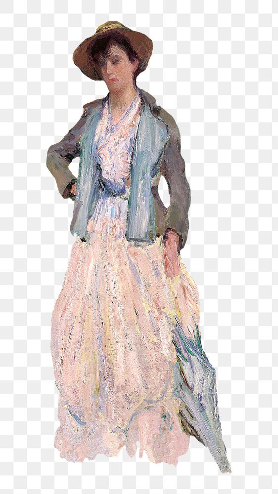 Woman png remixed from the artworks of Claude Monet.