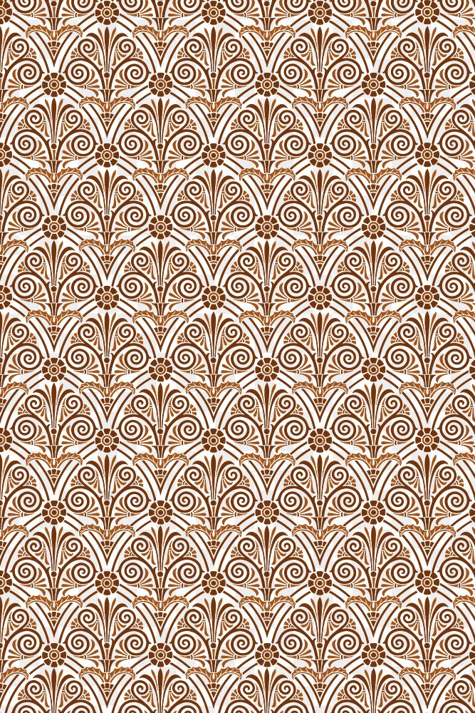 Decorative ancient brown Greek key pattern png background