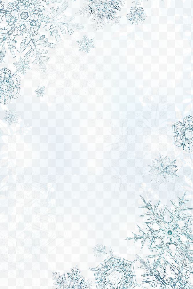 Snowflake Christmas winter frame png, remix of photography by Wilson Bentley