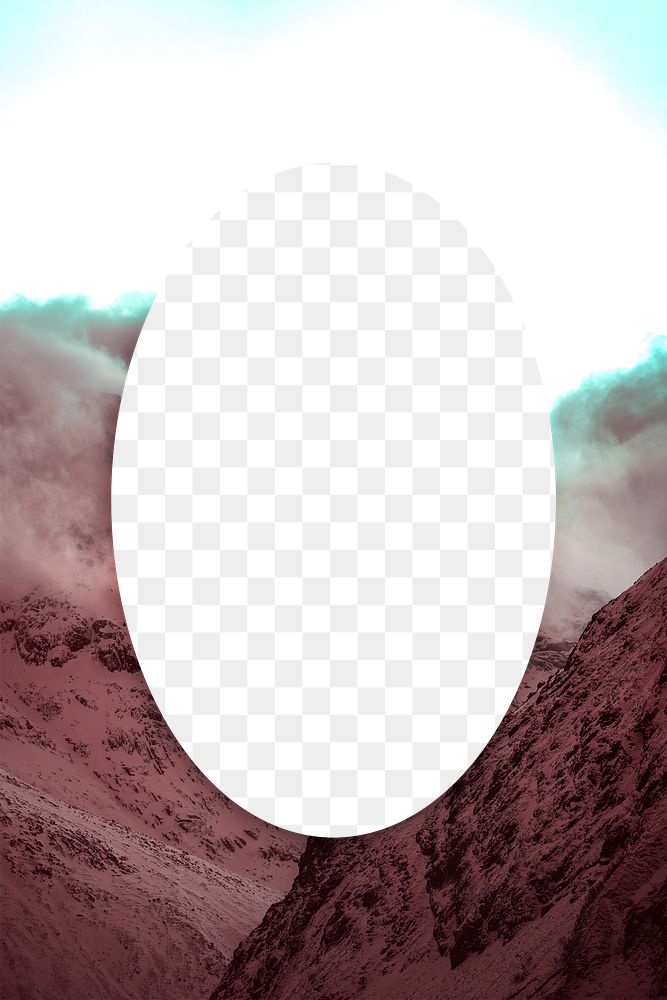 Snowy mountain peaks frame transparent png