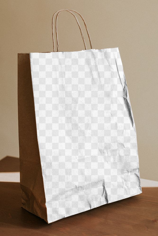 Natural brown paper bag design element