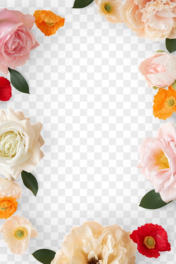 Colorful floral frame design element 