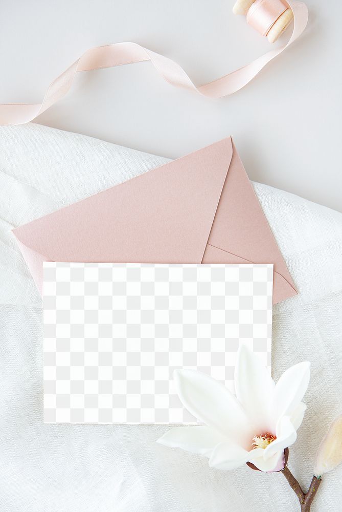 Magnolia flower on a card mockup