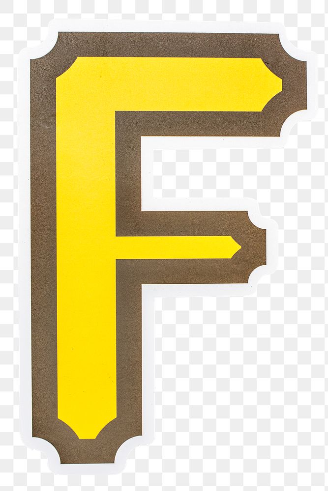 Creative typography letter F icon design sticker