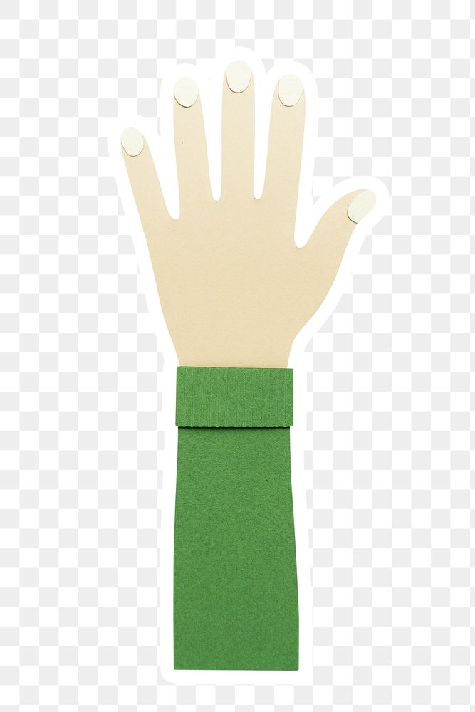 Go green paper craft hand sticker