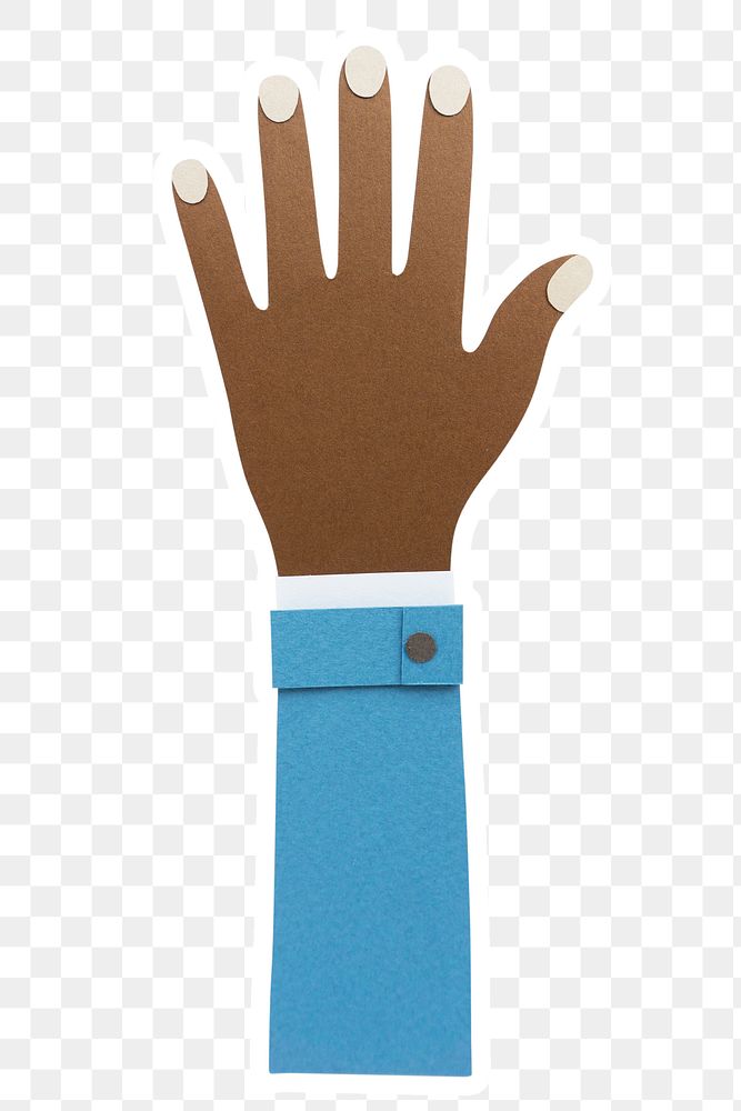 Hand of a businessman paper craft sticker