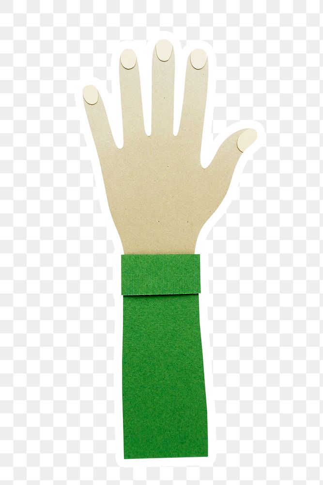 Go green paper craft hand sticker