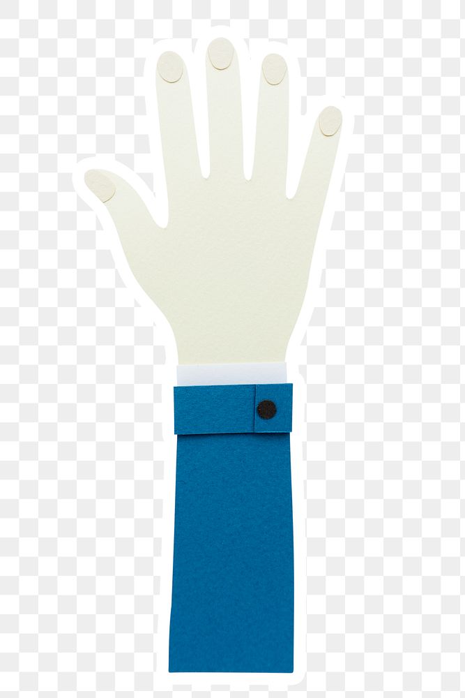 Hand of a businessman paper craft sticker