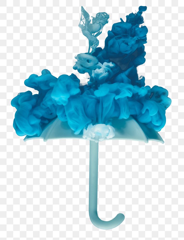 Blue smoke bomb umbrella png illustration