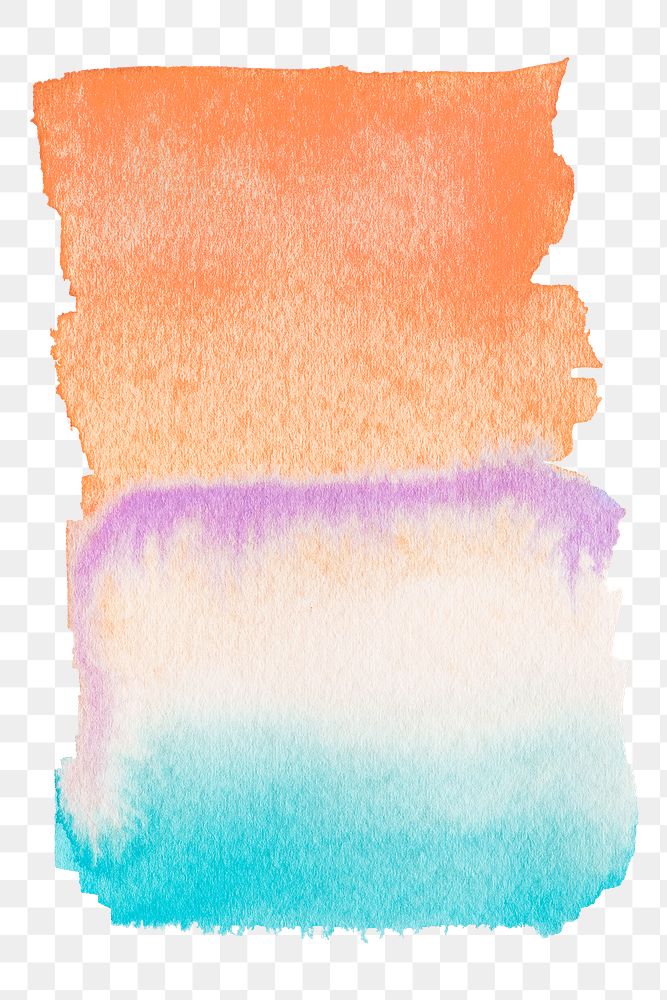 Shades of colorful watercolor brush strokes transparent png