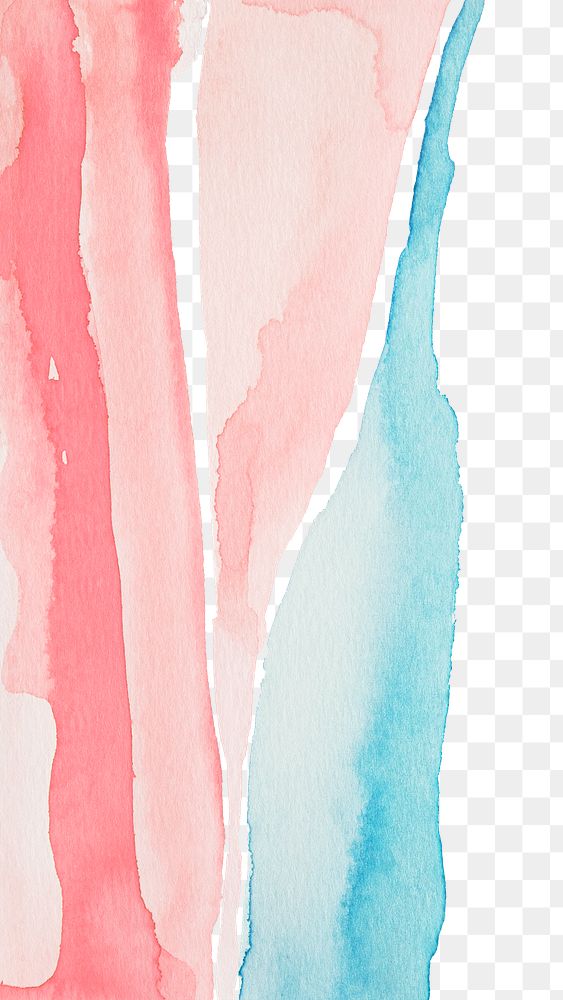 Shades of pink and blue watercolor design element transparent png