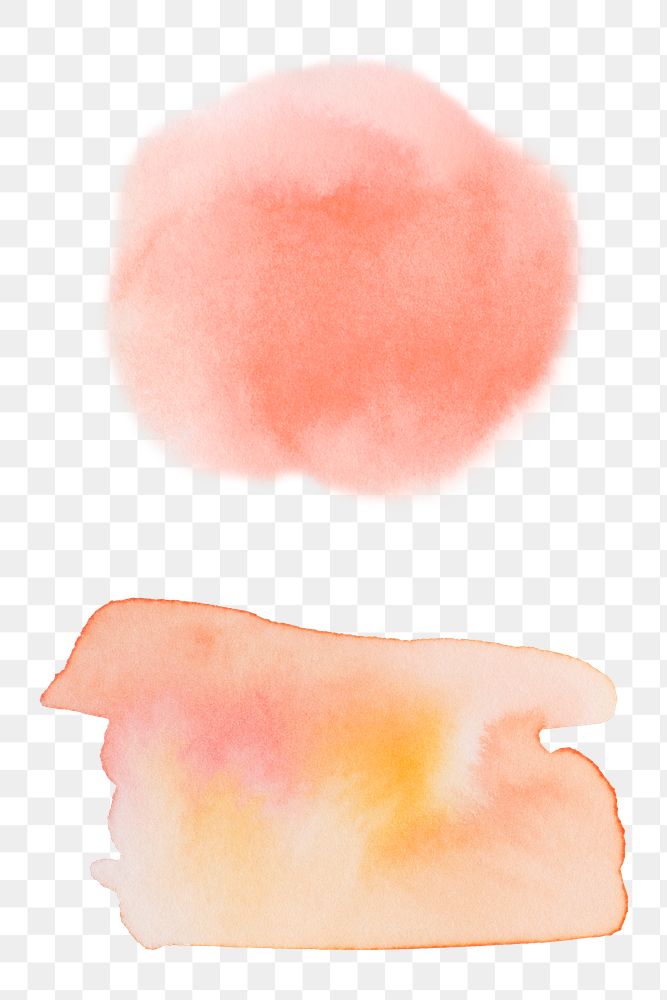 Abstract orange and yellow watercolor splash transparent png